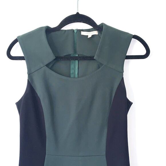 41 HAWTHORN Pencil Dress Sheath Cocktail Colorblock Career Green Black Small - Picture 2 of 6